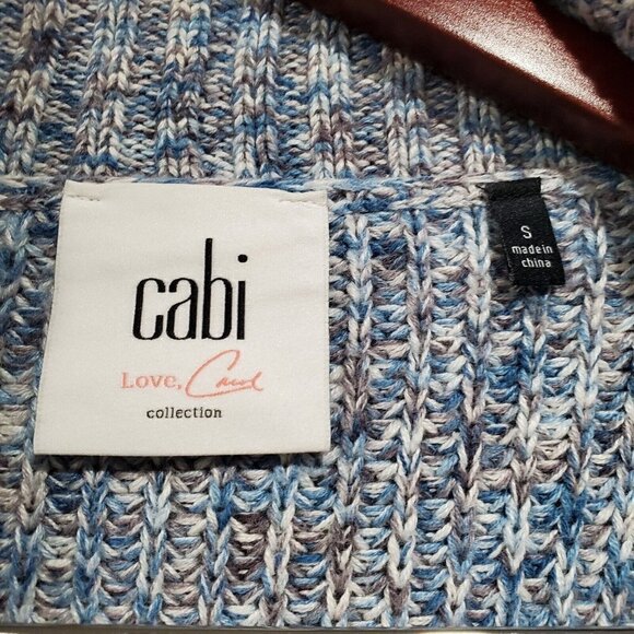 CAbi Napa Blue Marled Knit Open Front Long Duster Cardigan Sweater Vest Size S - Picture 7 of 12
